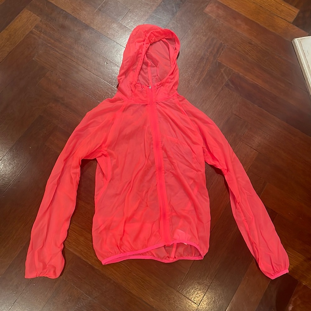 H&M Sport Neon Pink Packable Hooded Jacket